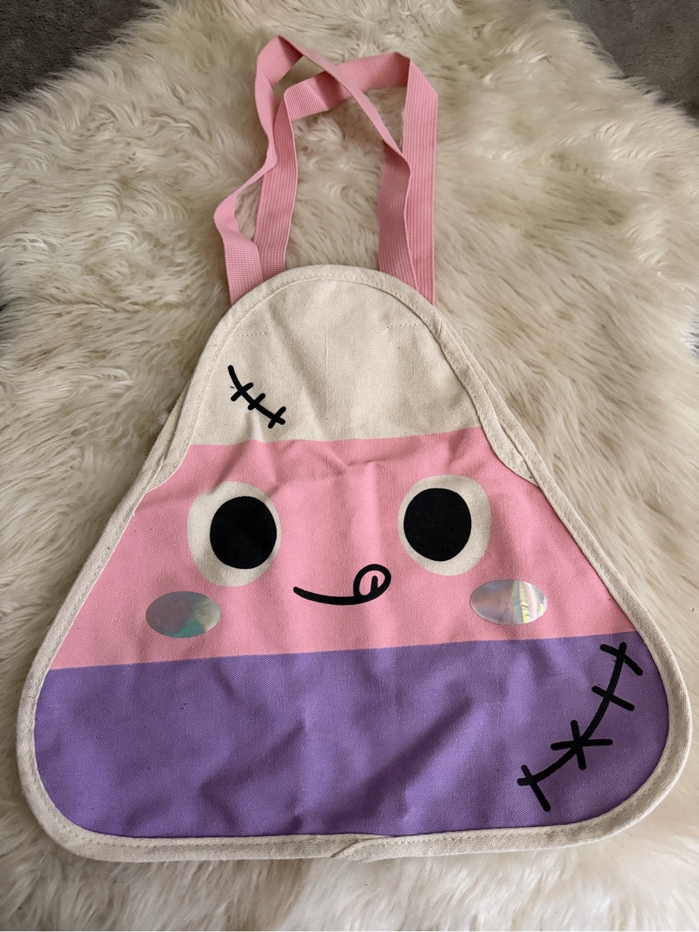 Target Kids Pink & Purple Character Tote Bag with Cream Trim